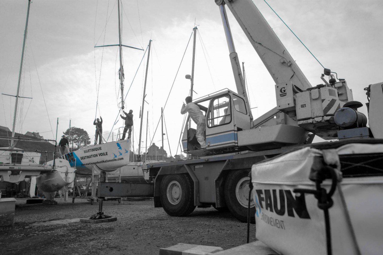 Sortie de chantier et matage pour le figaro FAUN Environnement / Martinique Destination Voile